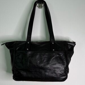 Farrier Leather Large Black Tote Vegan Tanned Leather Sustainable Designer Bag